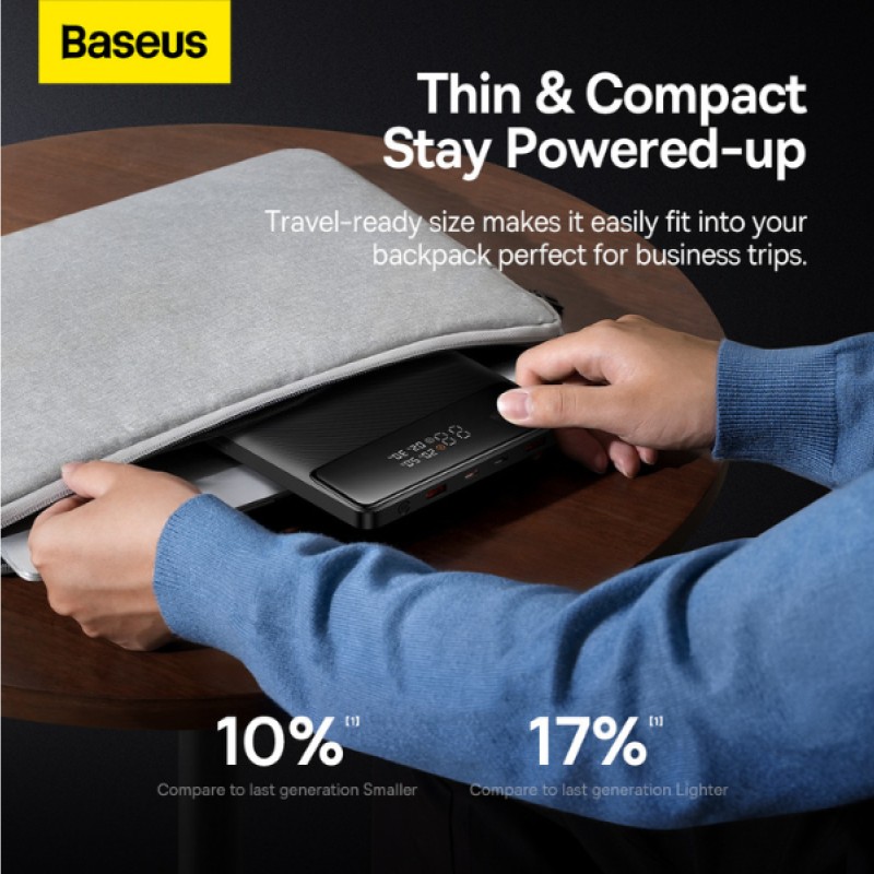 Baseus Blade Power Digital Display Fast Charging Power Bank HD Edition 20000mAh 100W Black (with Baseus Xiaobai Series Fast Charging Cable Type-C to C Baseus Blade Power Digital Display Fast Charging Power Bank HD Edition 20000mAh 100W Black (with Baseus Xiaobai Series Fast Charging Cable Type-C to C