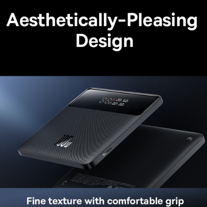 Baseus Blade Power Digital Display Fast Charging Power Bank HD Edition 20000mAh 100W Black (with Baseus Xiaobai Series Fast Charging Cable Type-C to C Baseus Blade Power Digital Display Fast Charging Power Bank HD Edition 20000mAh 100W Black (with Baseus Xiaobai Series Fast Charging Cable Type-C to C