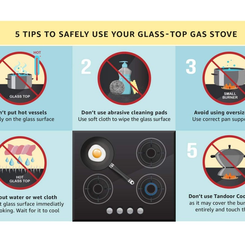 USHA Ebony Neo GS 3003 SS Stainless Steel Thick Toughened Glass Top 3 Burner Gas Stove (Black), Manual Ignition