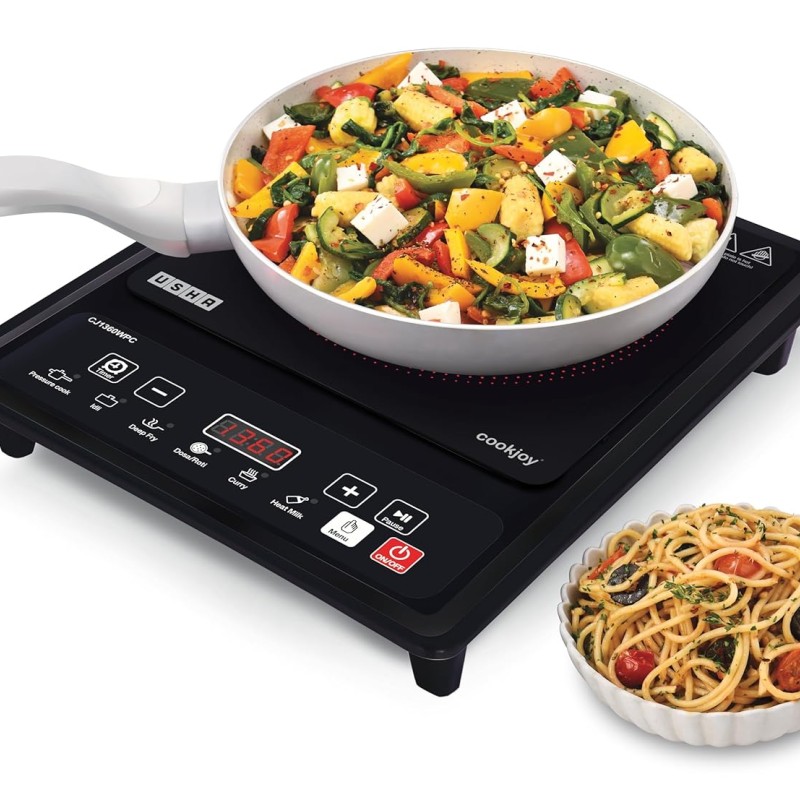 Usha Cookjoy (Cj1360Wpc) 1350 Watt Induction Cooktop (Black), Sealed, 1 Burner Usha Cookjoy (Cj1360Wpc) 1350 Watt Induction Cooktop (Black), Sealed, 1 Burner