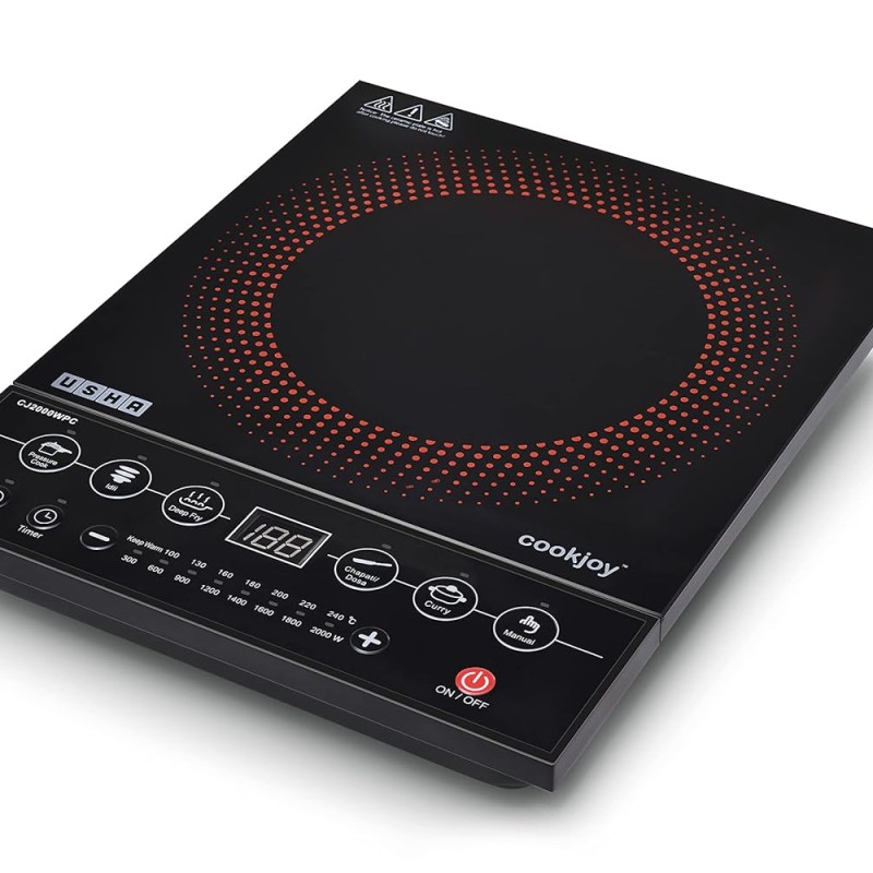 Usha Cookjoy (CJ2000WPCN) 2000 Watt Induction Cooktop (Black), Sealed