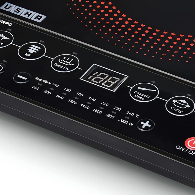 Usha Cookjoy (CJ2000WPCN) 2000 Watt Induction Cooktop (Black), Sealed