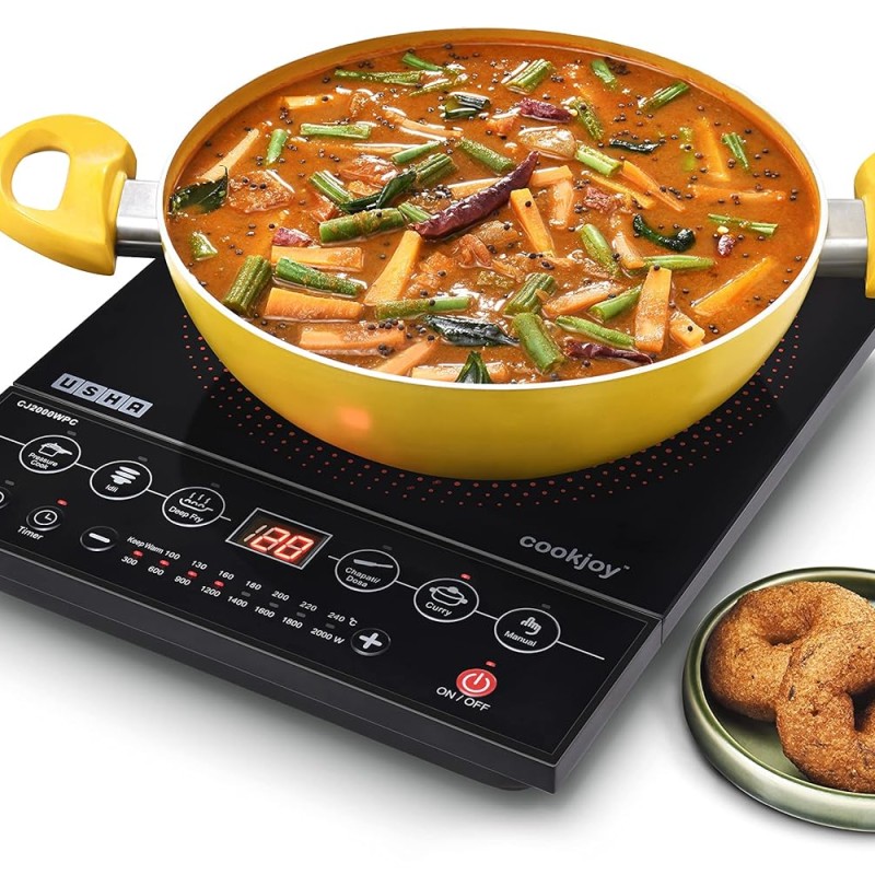 Usha Cookjoy (CJ2000WPCN) 2000 Watt Induction Cooktop (Black), Sealed