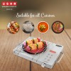 USHA IR2200TCW Infrared Induction Cooktop with grill | 2200 Watts | 11 Power Level | 4 Preset Menu | Feather Touch Controls | Digital display | 1 Year Warranty| White