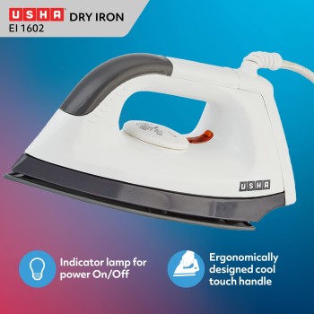 Usha EI 1602 1000-Watt Lightweight Dry Iron (multi-colour)