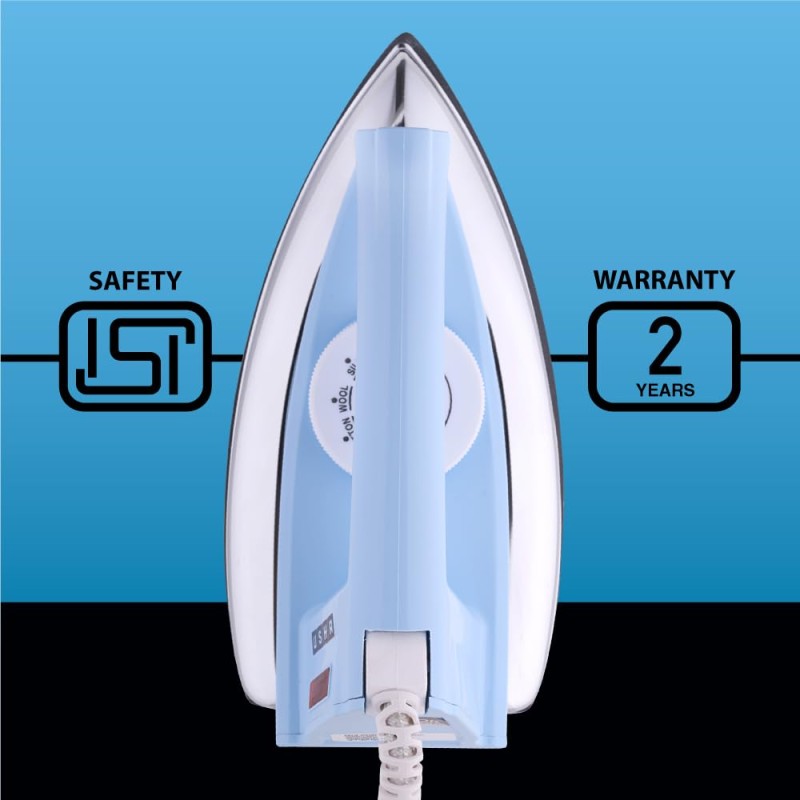 USHA EI 4175-M 750W ULTRA LIGHT WEIGHT ELECTRIC IRON WITH NON STICK PTFE COATED (BLACK WEILBURGER) SOLE PLATE, MAROON