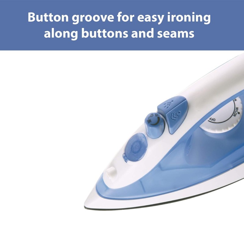 Usha 3713 1300Watt Steam Iron with Self Cleaning Function | Teflon Coated Soleplate | Powerful Steam Output upto18gm/min | 180ml Water Tank Capacity | 2 Years Warranty | (Blue & White)