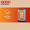 USHA 4003 1200 Watt 3 Rod Halogen Heater with Auto Oscillation Feature and Safety Mesh(Grey)
