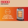 USHA 4003 1200 Watt 3 Rod Halogen Heater with Auto Oscillation Feature and Safety Mesh(Grey)