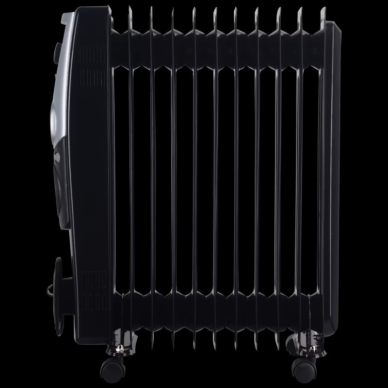 USHA OFR 4211 F PTC 2500W Oil Filled Radiator Room Heater with 11 Fins, 3 Heat Settings, Adjustable Thermostat, Built-in Fan, Overheat & Tip-Over Protection (Black)