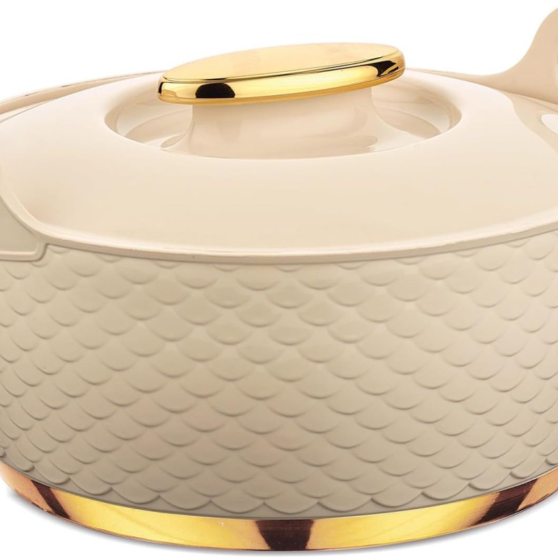 ASIAN Casserole Majestic Gold Stainless Steel Insulated Hotpot (BEIGE, 1500ML)