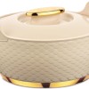 ASIAN Casserole Majestic Gold Stainless Steel Insulated Hotpot (BEIGE, 2500ML)