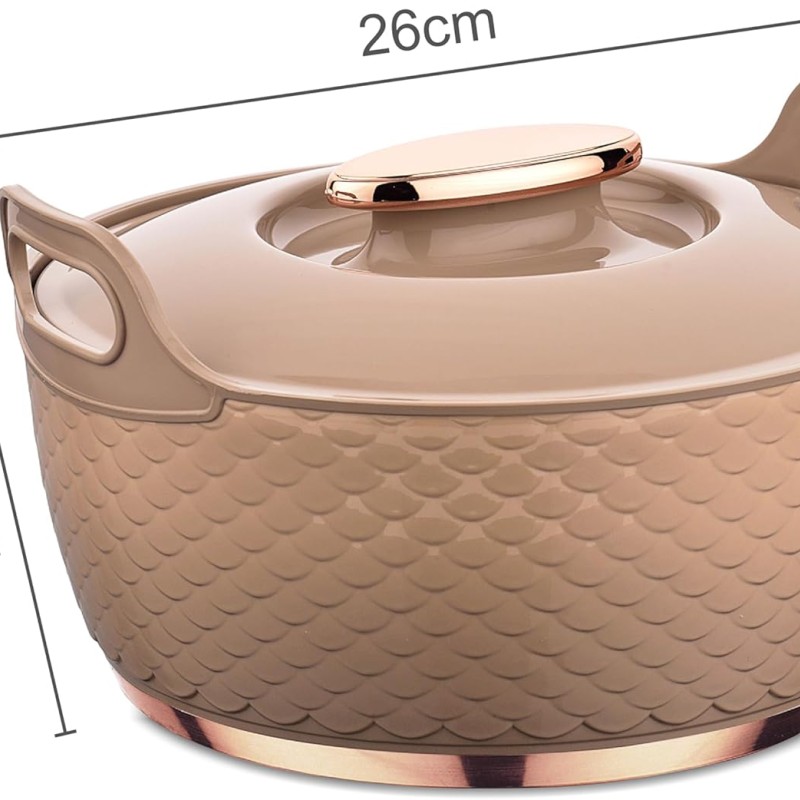 ASIAN Casserole Majestic Gold Stainless Steel Insulated Hotpot (ROSE, 2500ML)