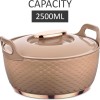 ASIAN Casserole Majestic Gold Stainless Steel Insulated Hotpot (ROSE, 2500ML)