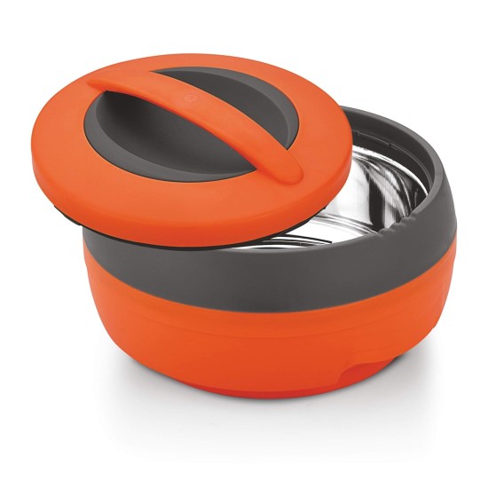 Asian Cosmos Inner Steel Casserole, 1000 ml, Orange|PU Insulated| BPA Free | Odour Proof| Food Grade | Easy to Carry | Easy to Store | Ideal for Chapatti | Roti | Serving Casserole