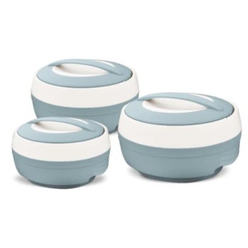 Asian Cosmos Insulated Casserole | Set of 3 Pcs ,600ML, 100ML, 1500ML  - BLUE 
