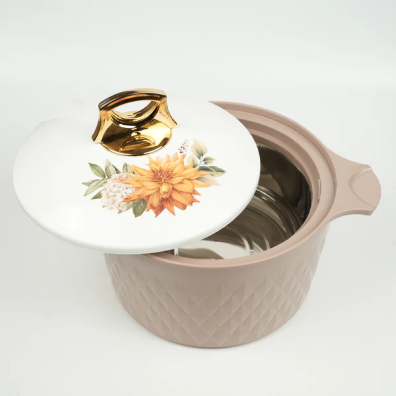 ASIAN Casserole Diamond Stainless Steel Liner Double Wall Insulated (BROWN, 2500ML) ASIAN Casserole Diamond Stainless Steel Liner Double Wall Insulated (BROWN, 2500ML)