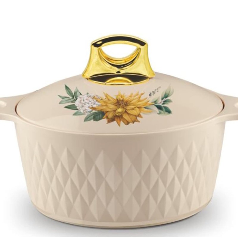 ASIAN Casserole Hotpot, Stainless Steel insulated Hot Pot, Food Warmer, Keeps Food Warm for Hours - Diamond Beige (3500 ML) ASIAN Casserole Hotpot, Stainless Steel insulated Hot Pot, Food Warmer, Keeps Food Warm for Hours - Diamond Beige (3500 ML)