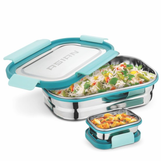 ASIAN FRESH BITE STAINLESS STEEL LUNCH BOX - 850 ML