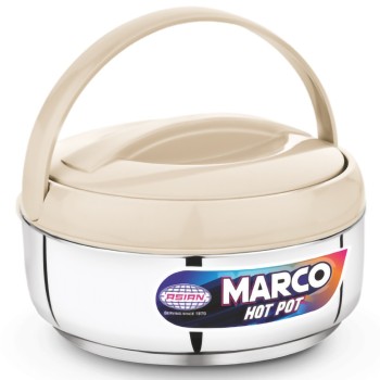 Asian Marco Stainless Steel Insulated N DELUX Hot Pot 2500L- SILVER & BEIGE Asian Marco Stainless Steel Insulated N DELUX Hot Pot 2500L- SILVER & BEIGE