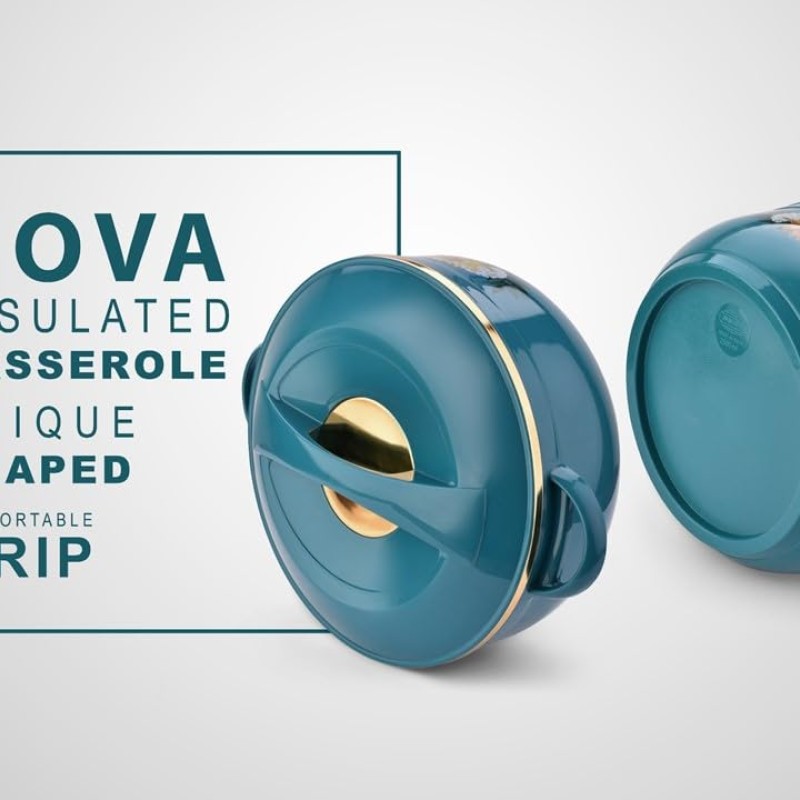 Asian Nova Inner Steel Casserole, 7500 ml, Blue |PU Insulated| BPA Free | Odour Proof| Food Grade | Easy to Carry | Easy to Store | Ideal for Chapatti | Roti | Serving Casserole