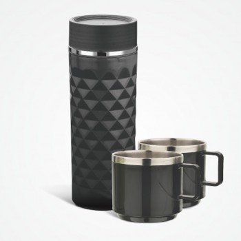 Asian Orion Combo Set| Flask & 2 cups | Black Asian Orion Combo Set| Flask & 2 cups | Black