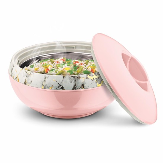 Asian Venus Inner Steel Casserole, 2500 ml, Pink |PU Insulated| BPA Free | Odour Proof| Food Grade | Easy to Carry | Easy to Store | Ideal for Chapatti | Roti | Serving Casserole