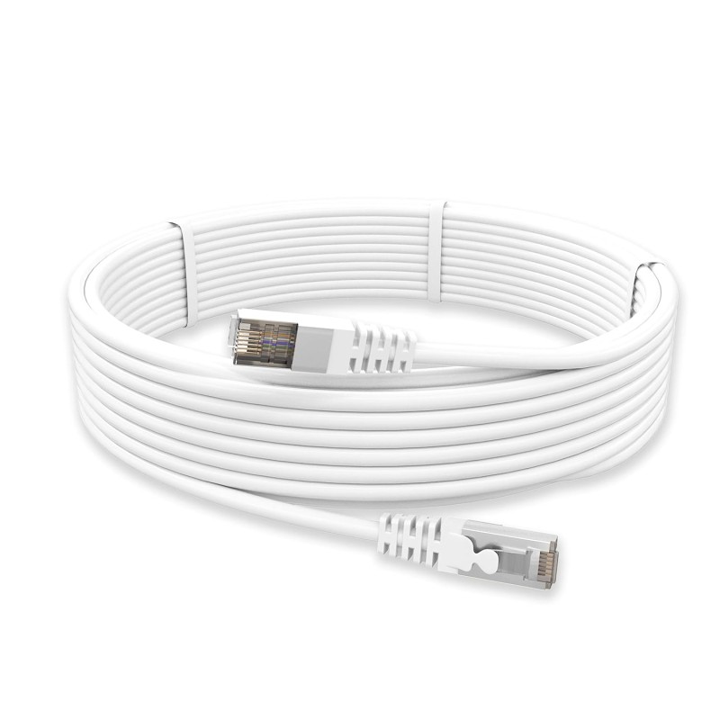 Quantum RJ45 Ethernet Patch/LAN Cable with Gold Plated Connectors Supports Upto 1000Mbps -32Feet (10 Meters), White Quantum RJ45 Ethernet Patch/LAN Cable with Gold Plated Connectors Supports Upto 1000Mbps -32Feet (10 Meters), White
