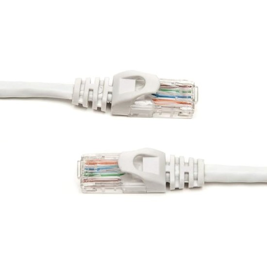 Quantum RJ45 Ethernet Patch/LAN Cable with Gold Plated Connectors Supports Upto 1000Mbps -16.4Feet (5 Meters), White