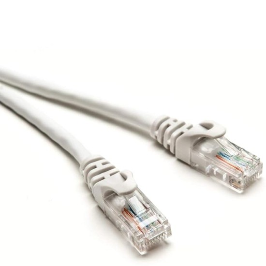 Quantum RJ45 Ethernet Patch/LAN Cable with Gold Plated Connectors Supports Upto 1000Mbps -16.4Feet (5 Meters), White