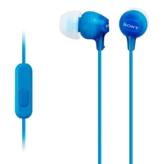 Sony MDR-EX15AP In-Ear Stereo Headphones with Mic (Blue)