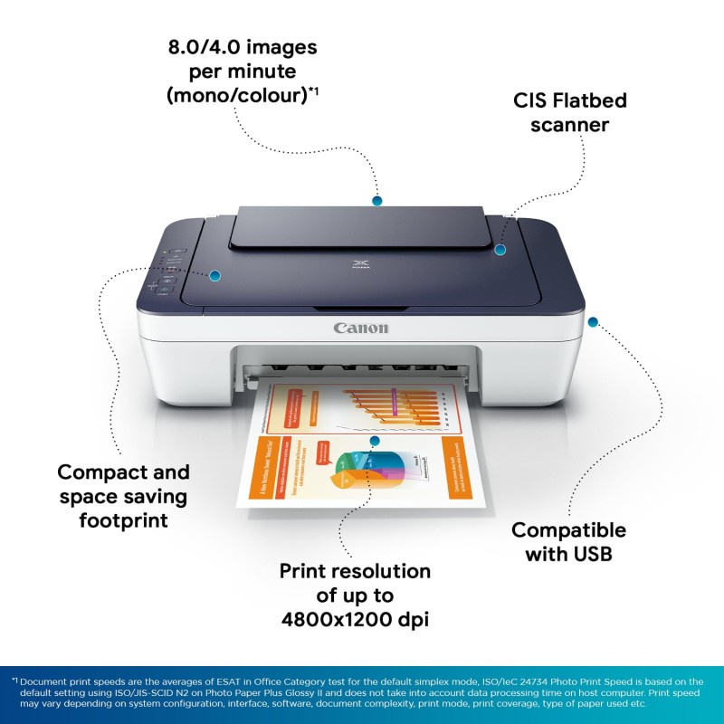 Canon Pixma MG2577s All-in-One Inkjet Colour Printer (Blue/White) Canon Pixma MG2577s All-in-One Inkjet Colour Printer (Blue/White)