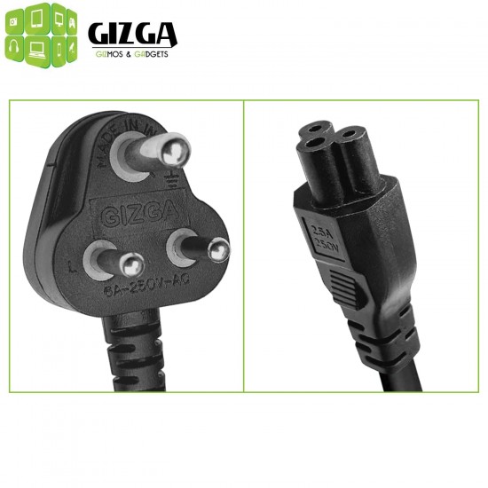 Gizga Essentials Laptop Power Cable Cord- 3 Pin Adapter (ISI Certified, 1 meter /3.3 Feet)