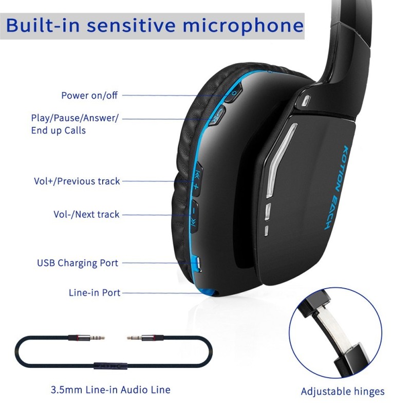 Kotion Each B3506 Over the Ear Foldable Wireess Bluetooth Headphones Kotion Each B3506 Over the Ear Foldable Wireess Bluetooth Headphones