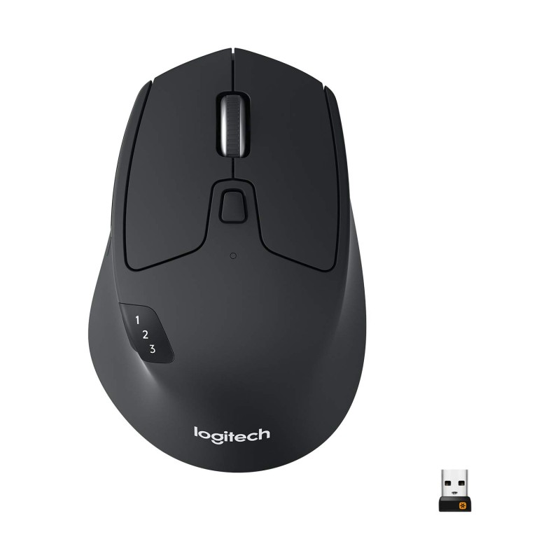 Logitech M720 Triathlon Multi-Device Wireless Mouse, Bluetooth - Black