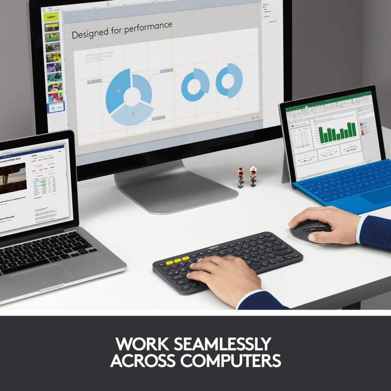 Logitech M720 Triathlon Multi-Device Wireless Mouse, Bluetooth - Black