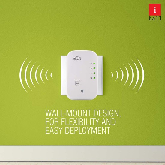 iBall 300M Wi-Fi Range Extender/Access Point/Wireless Repeater/Signal Booster, White- iB-WRR312N