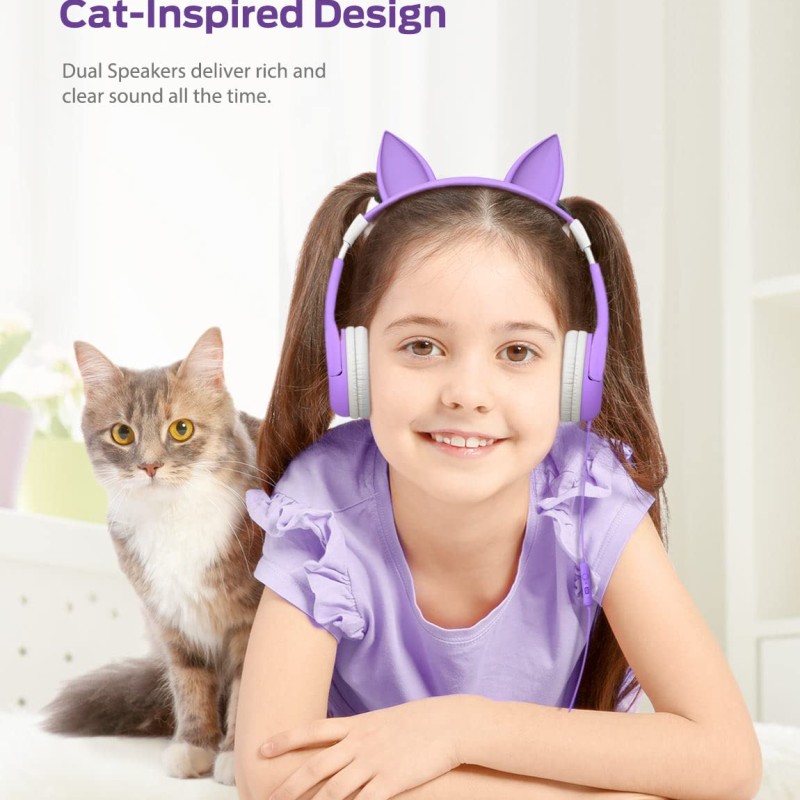 iClever Kids Headphones with Mic for Girls Gifts