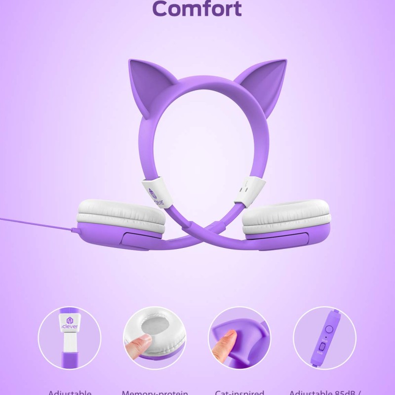 iClever Kids Headphones with Mic for Girls Gifts