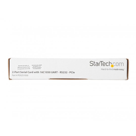 StarTech.com PCI Express Serial Card – 2 Port – Dual Channel 16C1050 UART – Serial Port PCI Card – Serial Expansion Card