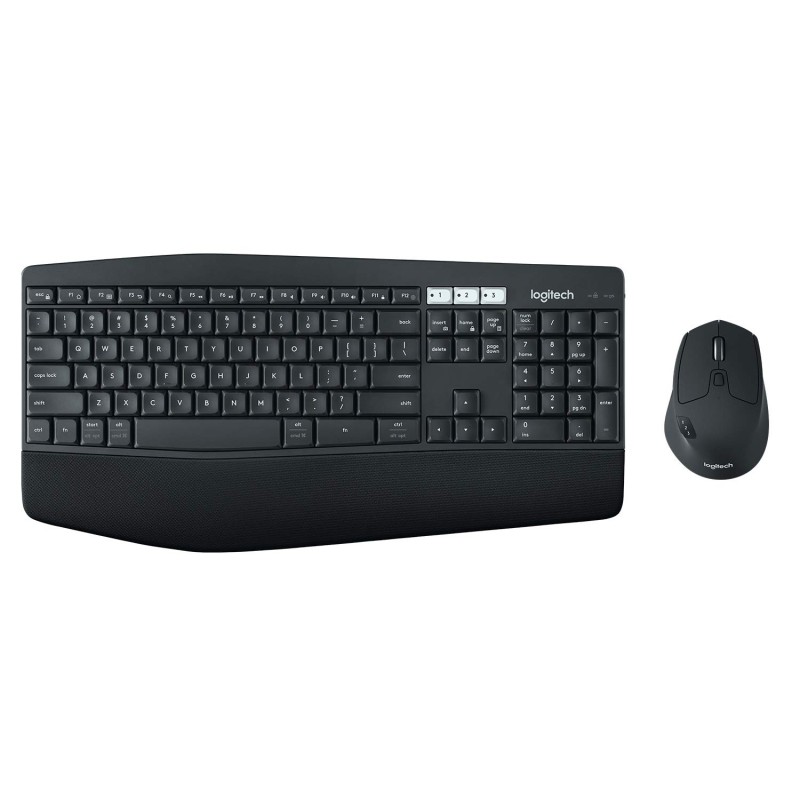Logitech MK850 Multi-Device Wireless Keyboard and Mouse Set, 2.4GHz Wireless & Bluetooth, Curved Keyframe , 12 Programmable Keys, 3-Year Battery Life, PC/Mac Logitech MK850 Multi-Device Wireless Keyboard and Mouse Set, 2.4GHz Wireless & Bluetooth, Curved Keyframe , 12 Programmable Keys, 3-Year Battery Life, PC/Mac