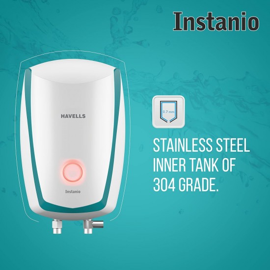 Havells Instanio 3-Litre Instant Geyser (White/Blue), Wall Mount