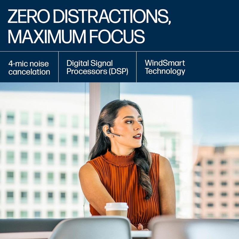 Poly Voyager 5200 Wireless Headset,Single-Ear W/Noise-Canceling Mic - Black Poly Voyager 5200 Wireless Headset,Single-Ear W/Noise-Canceling Mic - Black