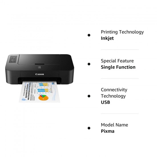 Canon Pixma TS207 Single Function Inkjet Printer (Black)