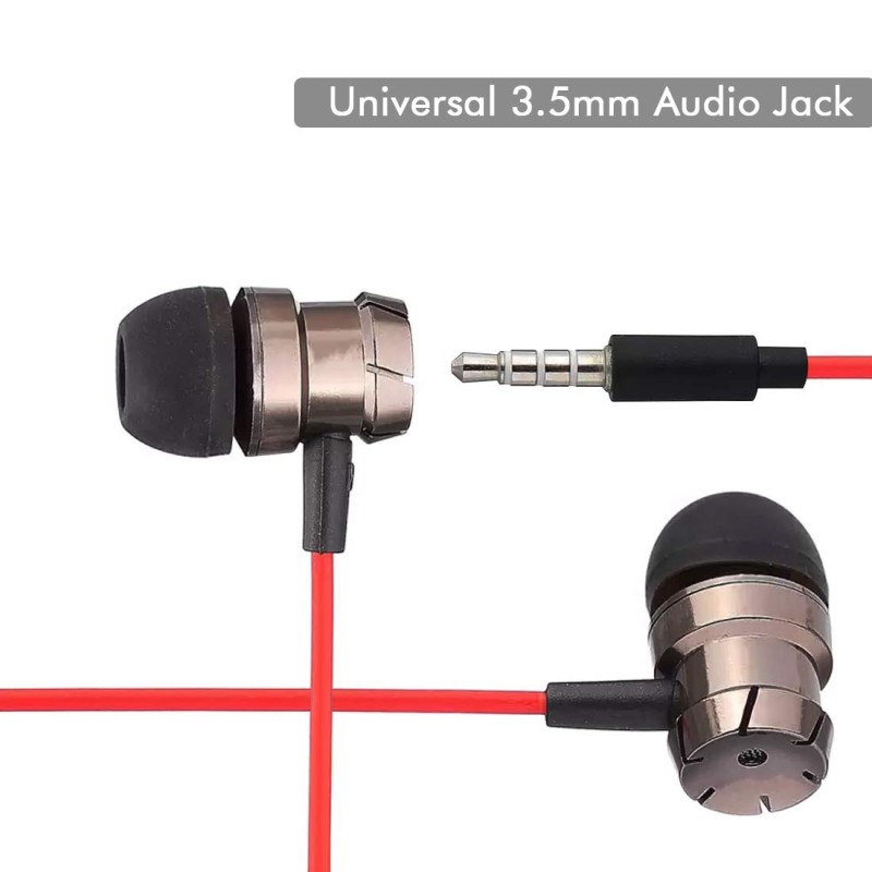 pTron HBE6 Headphone (High Bass Earphones) Metal in-Ear Wired Headset with Mic for All Smartphones (Red & Black) pTron HBE6 Headphone (High Bass Earphones) Metal in-Ear Wired Headset with Mic for All Smartphones (Red & Black)