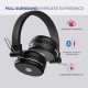 MuveAcoustics Impulse2PRO MA-1600SB Wireless Bluetooth On Ear Headphones with Mic (Steel Black)