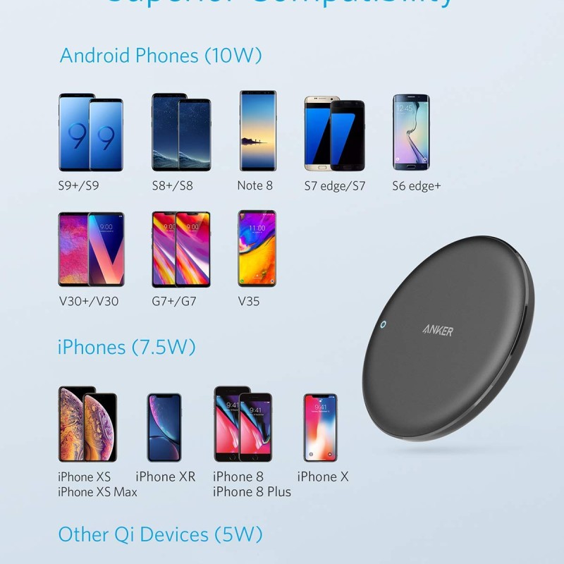 Anker Wireless Charger, PowerWave 7.5 Pad with Internal Cooling Fan Anker Wireless Charger, PowerWave 7.5 Pad with Internal Cooling Fan