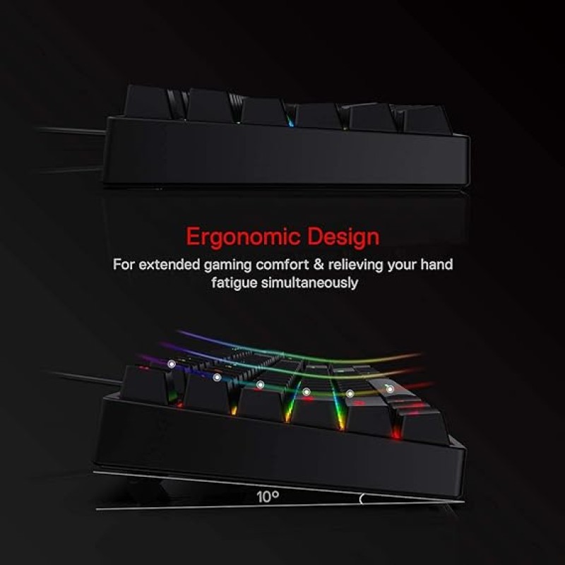 Redragon SU-RARA K582 RGB LED Backlit Mechanical Gaming Wired Keyboard with 104 Keys, Black Redragon SU-RARA K582 RGB LED Backlit Mechanical Gaming Wired Keyboard with 104 Keys, Black