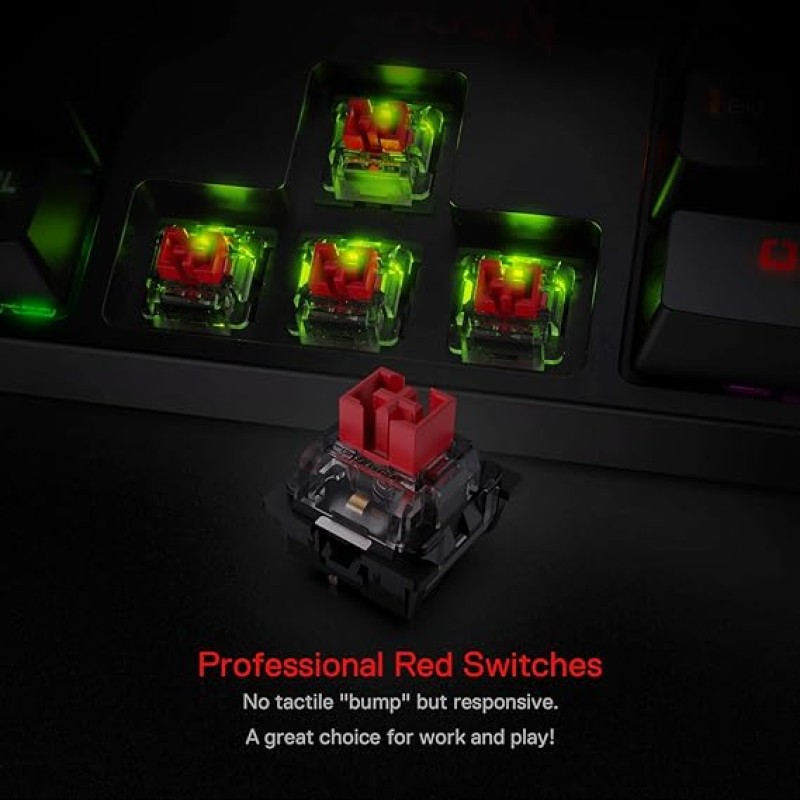 Redragon SU-RARA K582 RGB LED Backlit Mechanical Gaming Wired Keyboard with 104 Keys, Black Redragon SU-RARA K582 RGB LED Backlit Mechanical Gaming Wired Keyboard with 104 Keys, Black