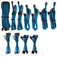 CORSAIR Premium Individually Sleeved PSU Cables Pro Kit – Blue/Black, for Corsair PSUs